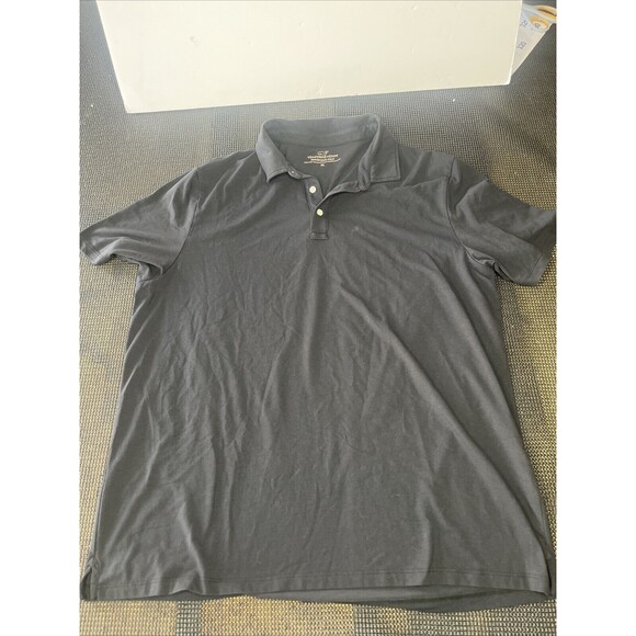 Vineyard Vines Edgartown Polo Shirt XL Black Solid Pima - Picture 1 of 6